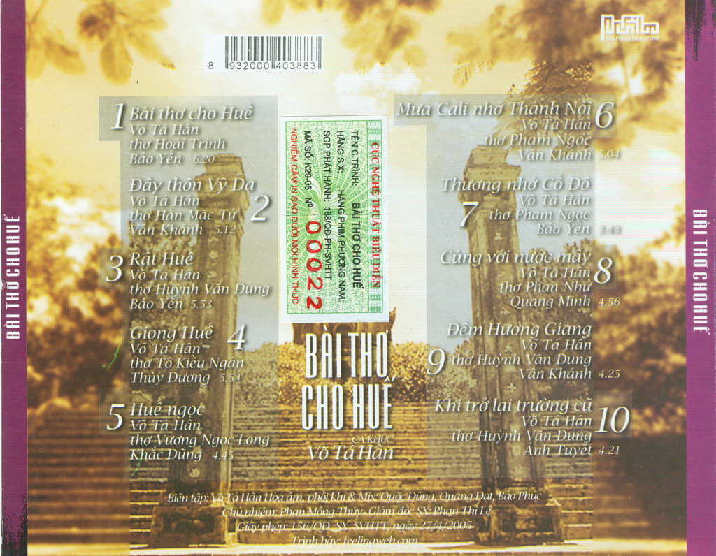 Phương Nam CD - Bài Thơ Cho Huế