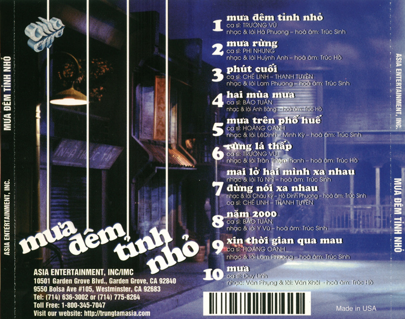 Asia CD138 - Mưa Ðêm Tỉnh Nhỏ