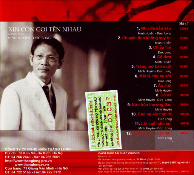 Thăng Long CD - Xin Còn Gọi Tên Nhau - Minh Huyền, Ðức Long