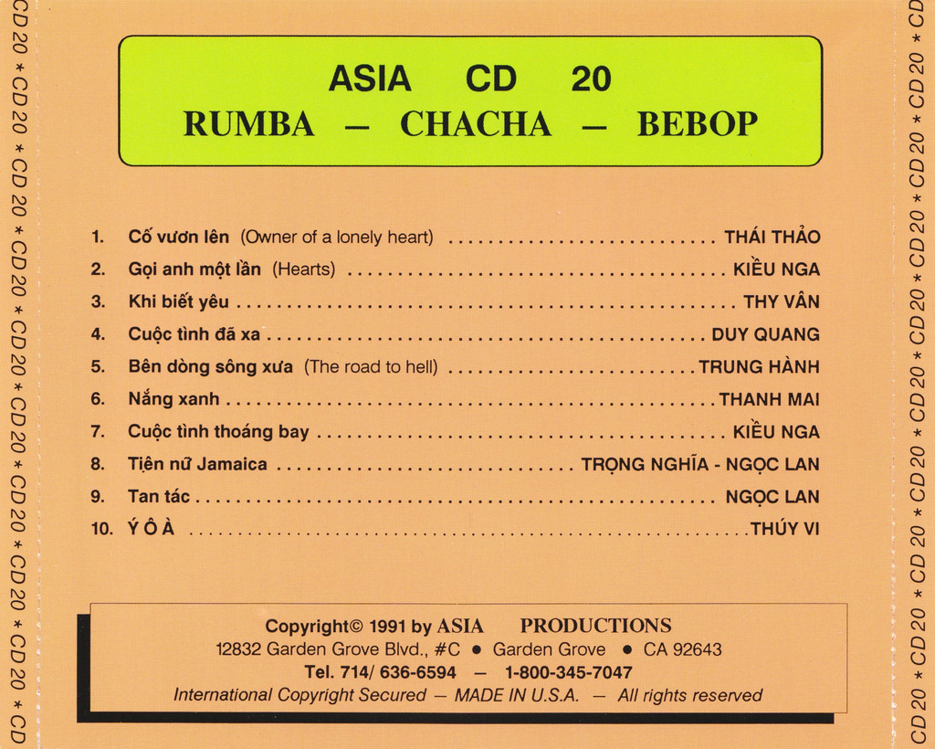 Asia CD020 - Rumba Cha cha Bebop