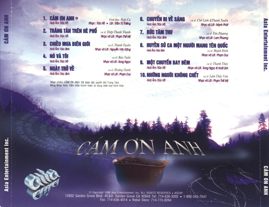 Asia CD120 - Cảm Ơn Anh