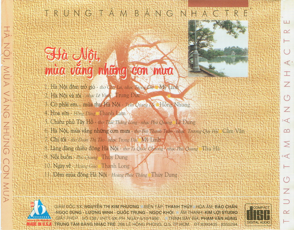 Băng Nhạc Trẻ CD - Hà Nội Mùa Vắng Những Cơn Mưa