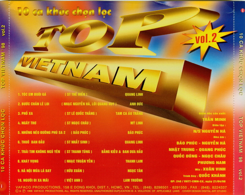 Vafaco CD - 10 Ca Khúc Chọn Lọc Vol.2 - Top Vietnam '98