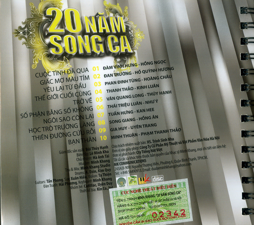 MK Communications - Tình Khúc Minh Khang - 20 Năm Song Ca