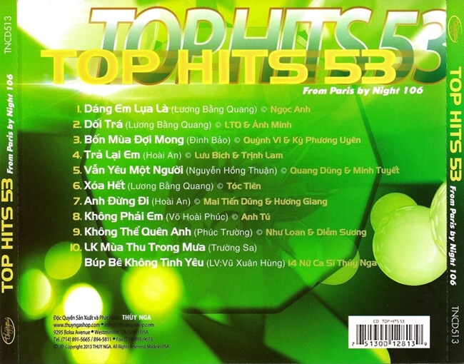 Thúy Nga CD513 - Top Hits 53 - Vẫn Yêu Một Người