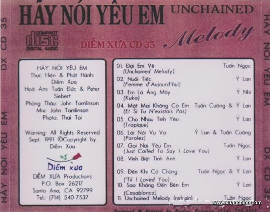 Diễm Xưa CD035 - Hãy Nói Yêu Em