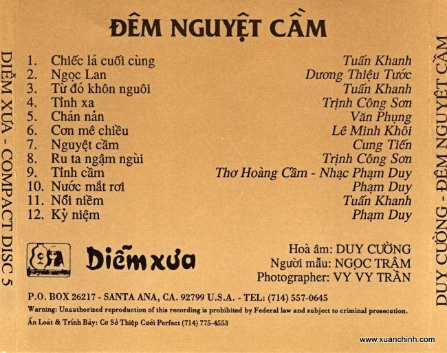 Diễm Xưa CD005 - Đêm Nguyệt Cầm 3