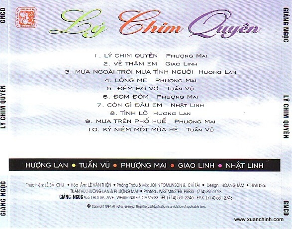 Giáng Ngọc CD198 - Lý Chim Quyên