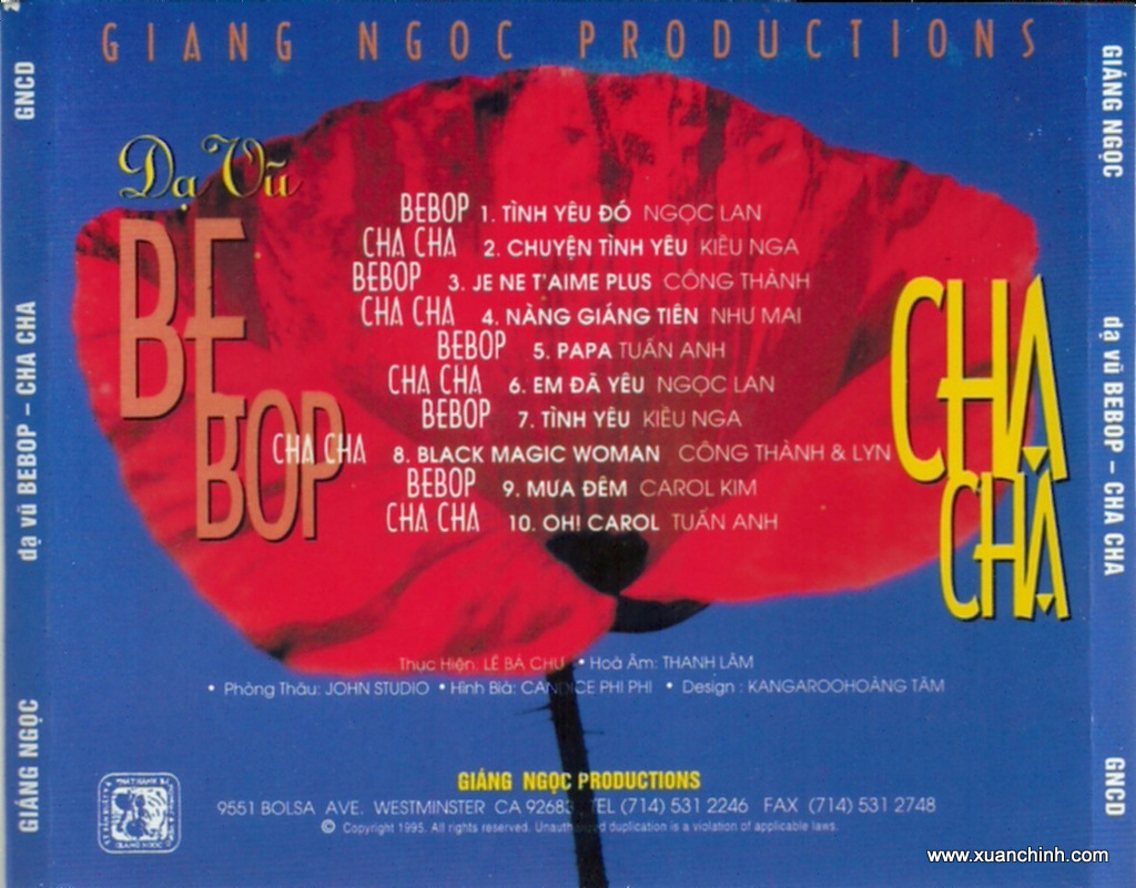 Giáng Ngọc CD100 - Dạ Vũ BeBop, Cha Cha Cha