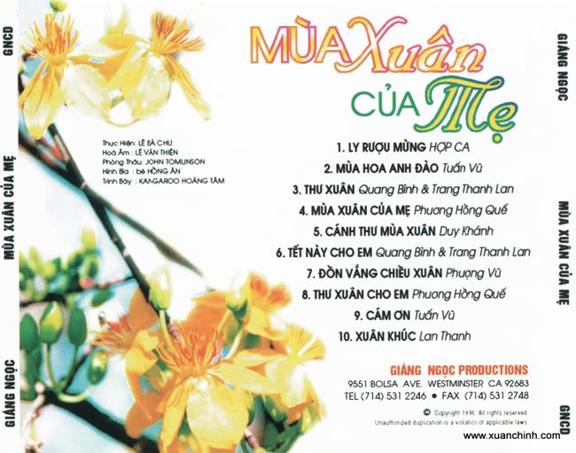 Giáng Ngọc CD208 - Mùa Xuân Của Mẹ