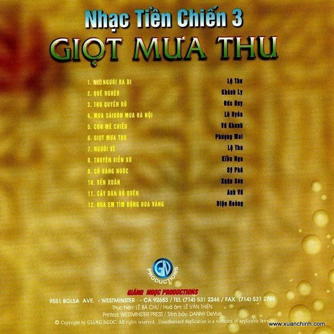 Giáng Ngọc CD - Giọt Mưa Thu