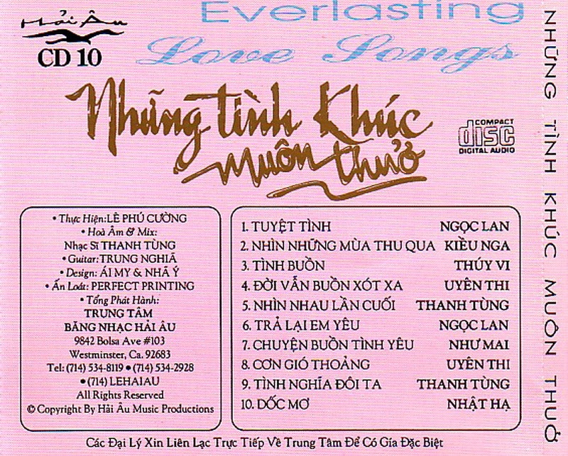 Hải Âu CD010 - Những Tình Khúc Muôn Thuở
