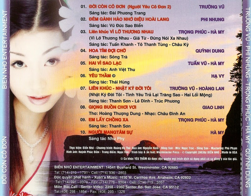 Biển Nhớ CD - Đời Còn Cô Đơn