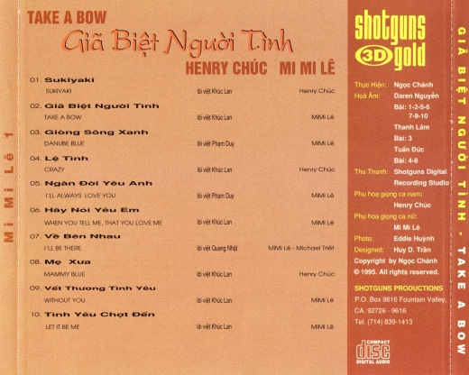 Shotguns Gold CD - Giã Biệt Người Tình