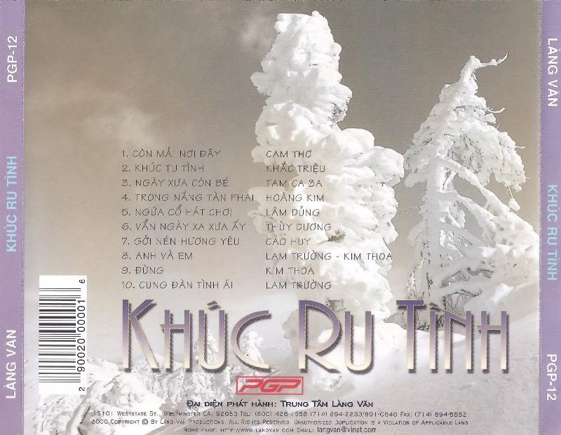 PGP CD 012 - Khúc Ru Tình