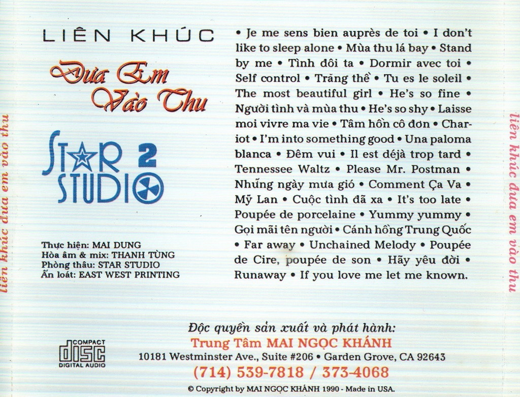 Mai Ngọc Khánh CD - Liên Khúc Đưa Em Vào Thu