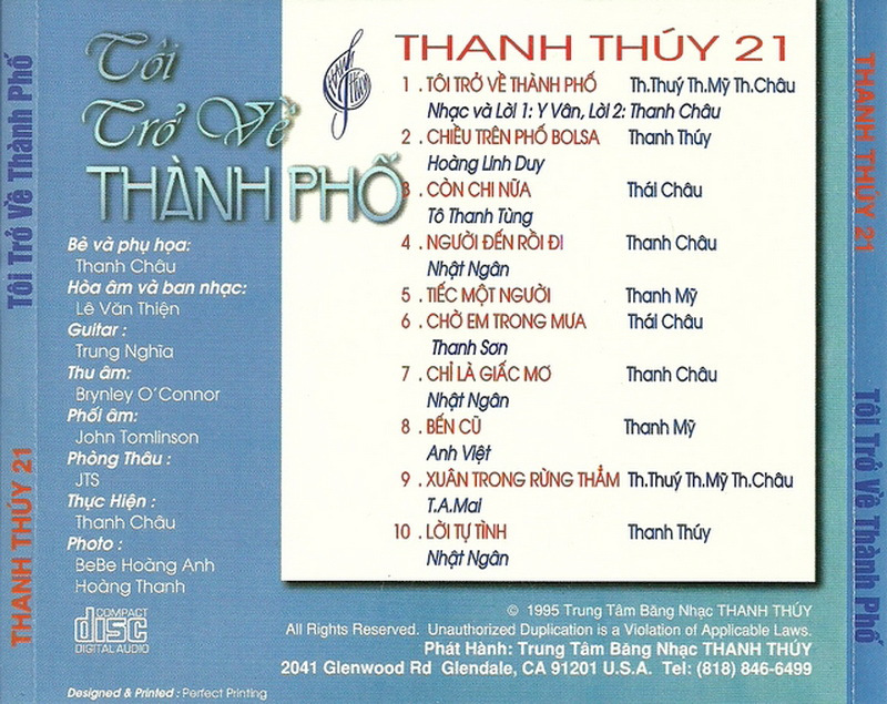 Thanh Thúy CD 21 - Tôi Trở Về Thành Phố