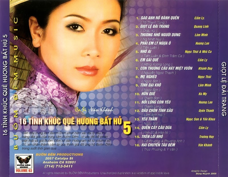 Bướm Đêm CD 063 - Giọt Lệ Đài Trang