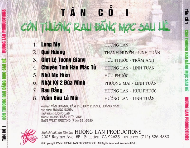 Hương Lan CD - Tân Cổ 1 - Còn Thương Rau Đắng Mọc Sau Hè - Hương Lan