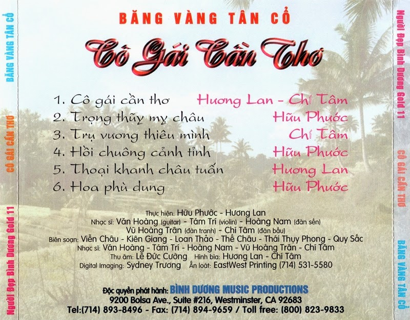 Người Đẹp Bình Dương Gold CD011 - Tân Cổ Cô Gái Cần Thơ - Hương Lan