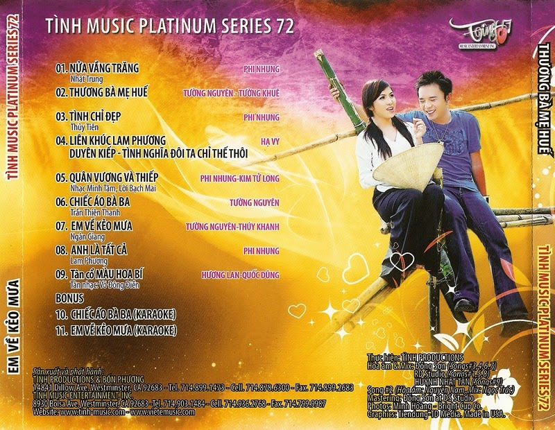 Tình Platinum CD 072 - Em Về Kẻ Mưa