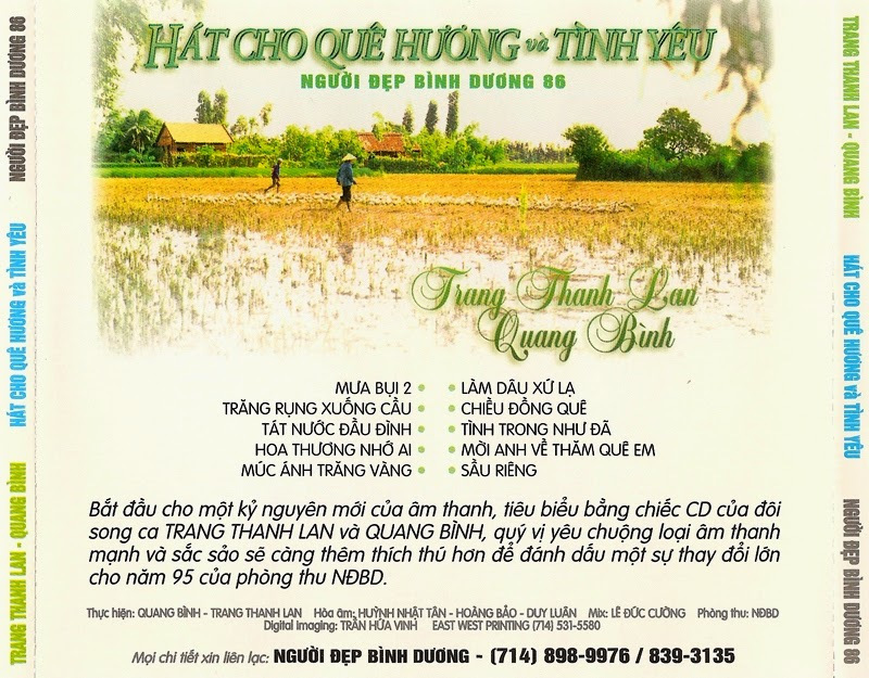 Người Đẹp Bình Dương CD086 - Hát Cho Quê Hương Và Tình Yêu