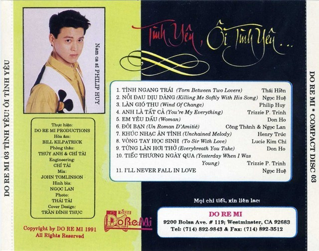 DoRemi CD 003 - Tình Yêu Ôi Tình Yêu