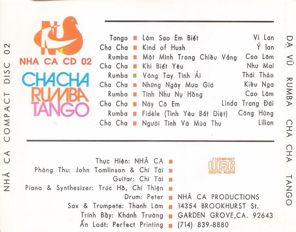 Nhã Ca CD 002 - ChaCha Rumba Tango