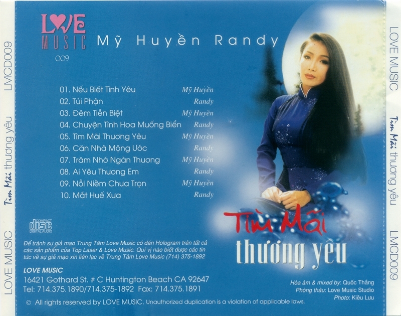 Love Music CD009 - Mỹ Huyền & Randy - Tìm Mãi Thương Yêu