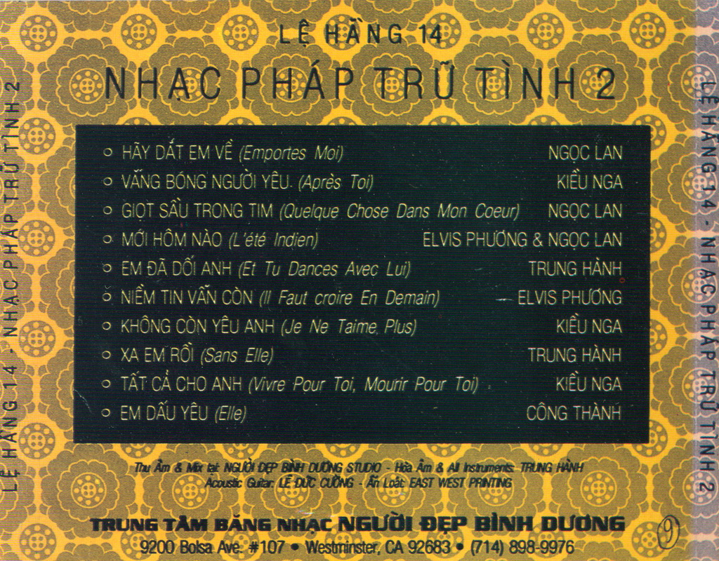 Lệ Hằng CD14 - Nhạc Pháp Trữ Tình 2