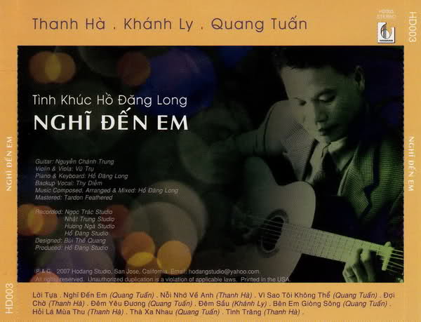 Nghĩ Đến Em - Tình Khúc Hồ Đăng Long (Hồ Đăng CD003)