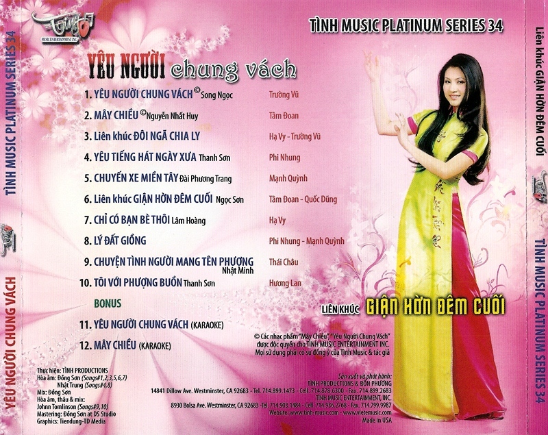 Tình Music CD34 - Liên Khúc Giận Hờn Đêm Cuối, Yêu Người Chung Vách