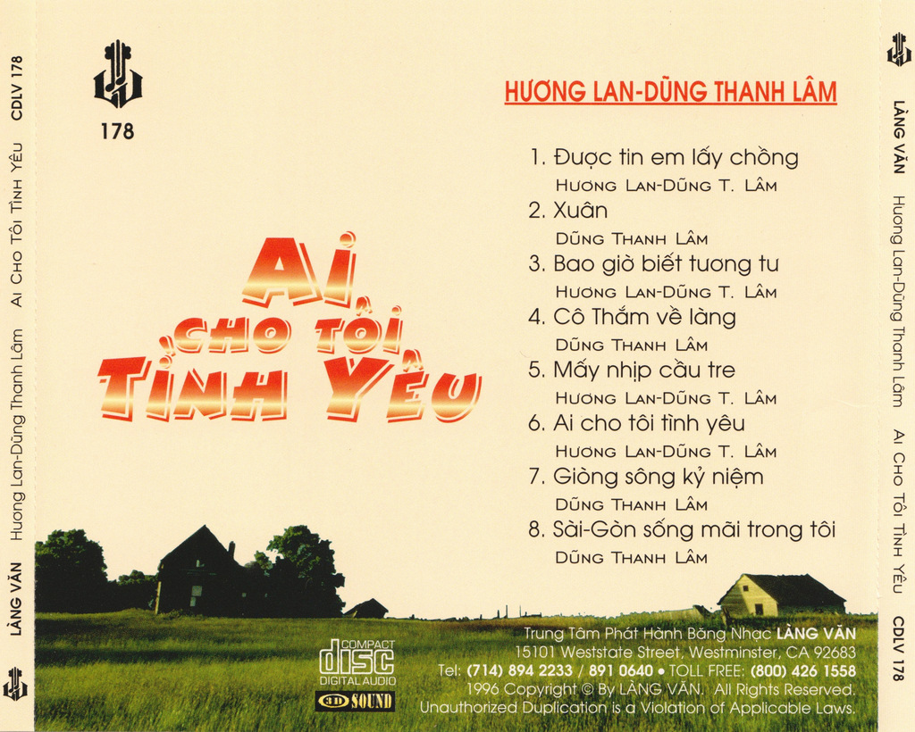 Làng Văn CD178 - Ai Cho Tôi Tình Yêu