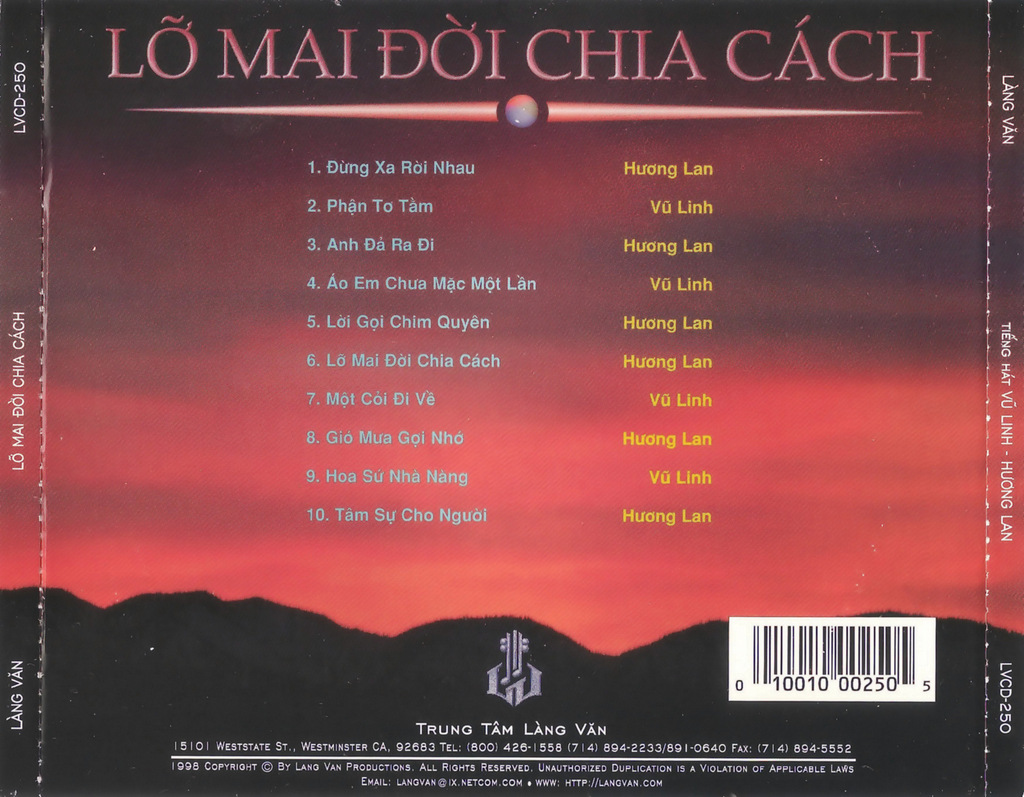 Làng Văn CD250 - Lỡ Mai Đời Chia Cách