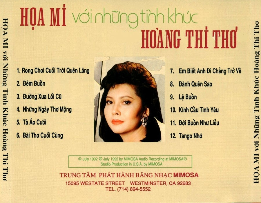 Mimosa CD023 - Tình Khúc Hoàng Thi Thơ