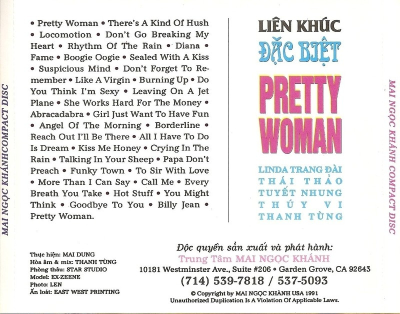 Mai Ngọc Khánh CD - Liên Khúc Đặc Biệt Pretty Woman
