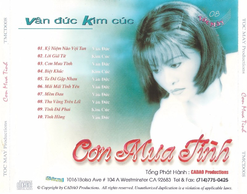 Cơn Mưa Tình - Vân Đức, Kim Cúc (Tóc Mây CD008)