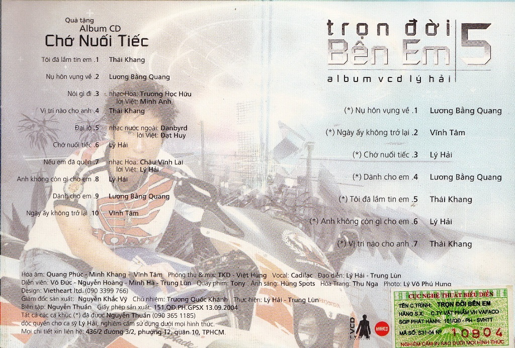 Vafaco CD - Chớ Nuối Tiếc - Trọn Đời Bên Em 5 - Lý Hải