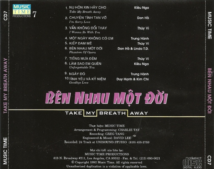 Bên Nhau Một Đời (Music Time CD007)