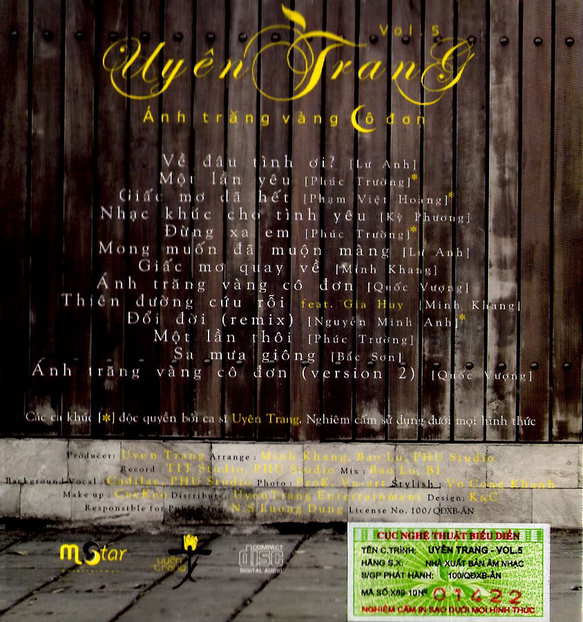 Dihavina CD - Ánh Trăng Vàng Cô Đơn - Uyên Trang
