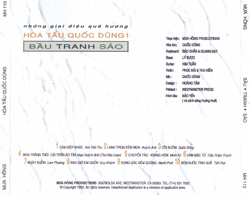 Hòa Tấu Quốc Dũng 1 (Mưa Hồng CD110)