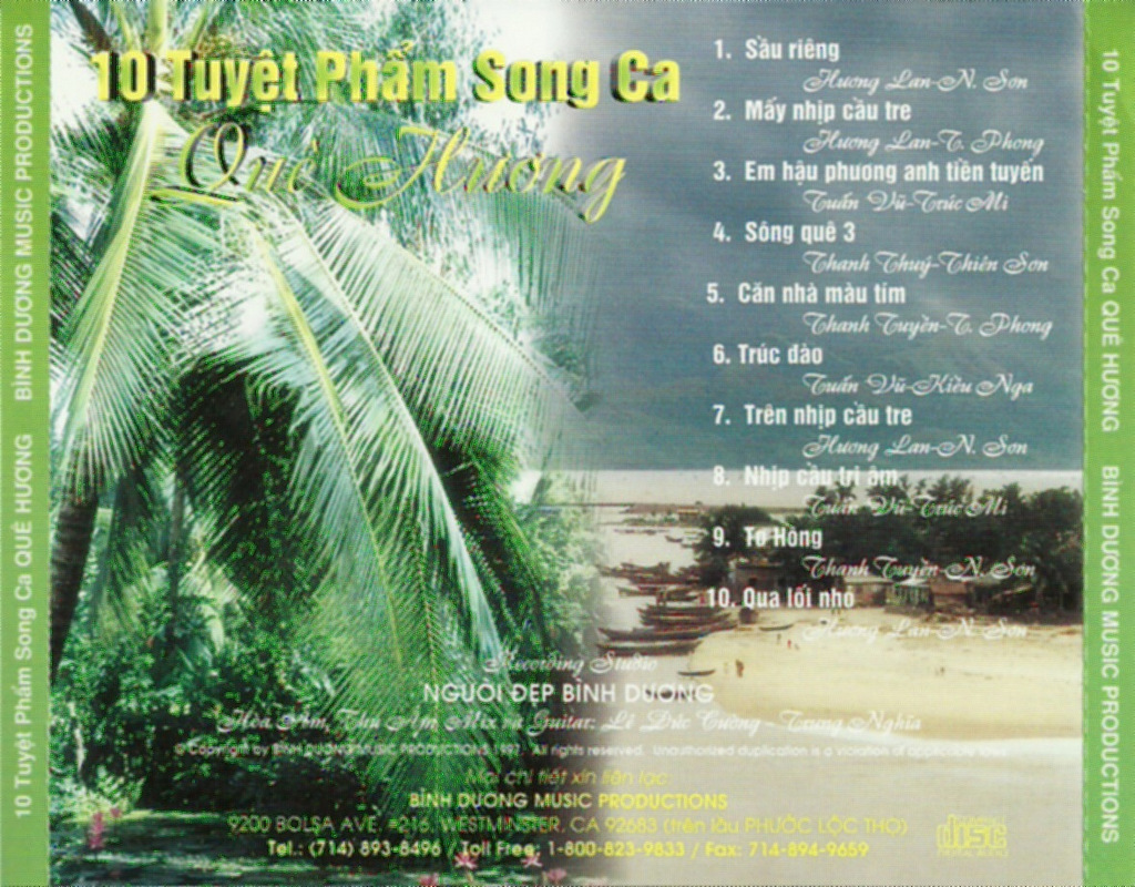 Người Đẹp Bình Dương CD - 10 Tuyệt Phẩm Song Ca Quê Hương