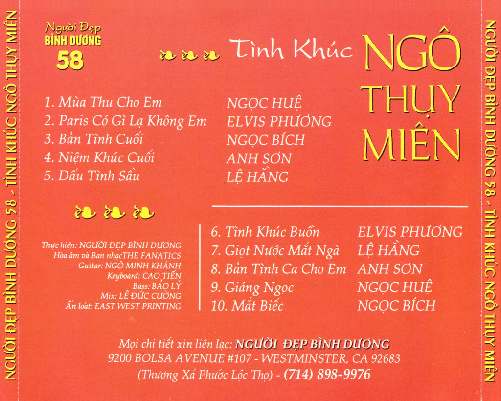Người Đẹp Bình Dương CD058 - Tình Khúc Ngô Thụy Miên