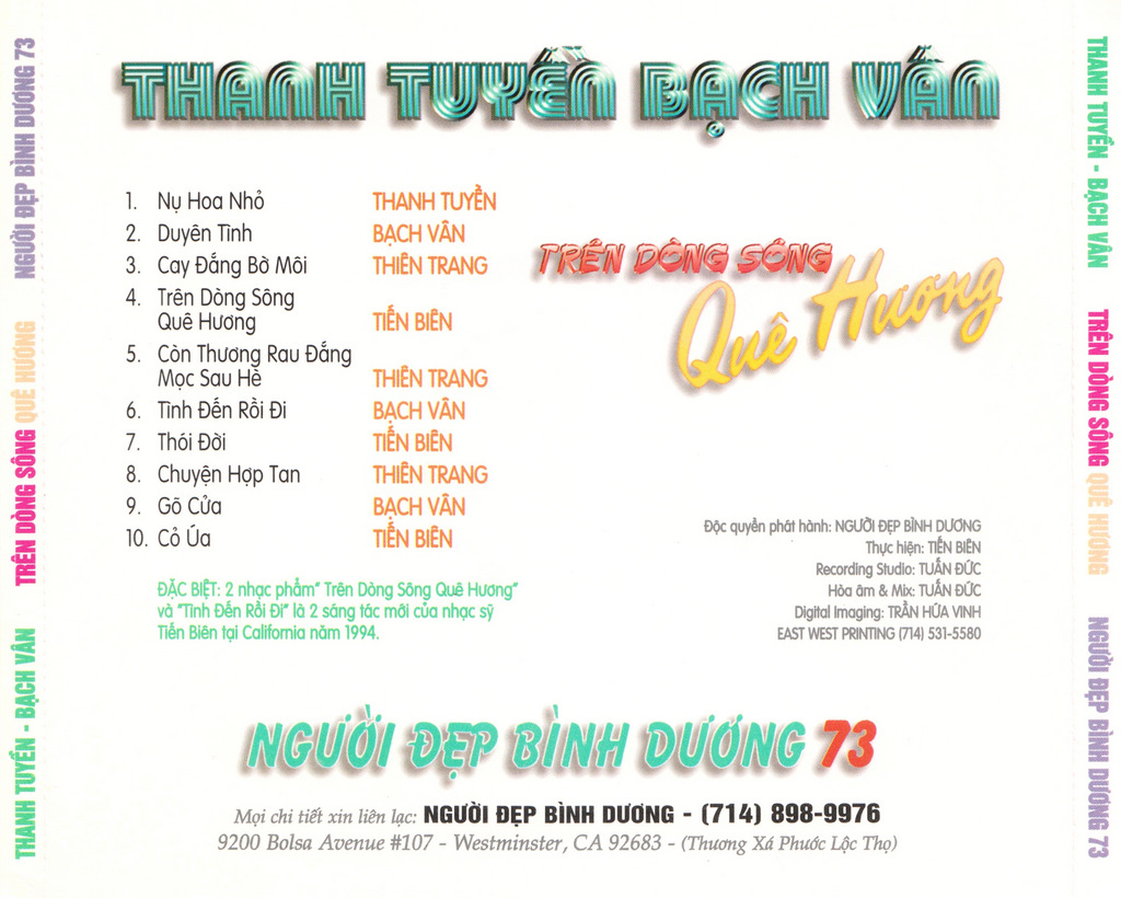 Người Đẹp Bình Dương CD073 - Trên Dòng Sông Quê Hương