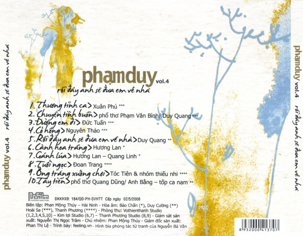 Phương Nam CD - Phạm Duy Vol 4 - Rồi Đây Anh Sẽ Đưa Em Về Nhà