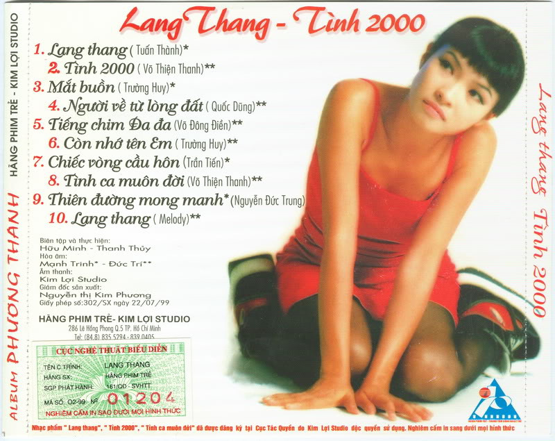 Hãng CD Trẻ CD - Phương Thanh - Lang Thang, Tình 2000