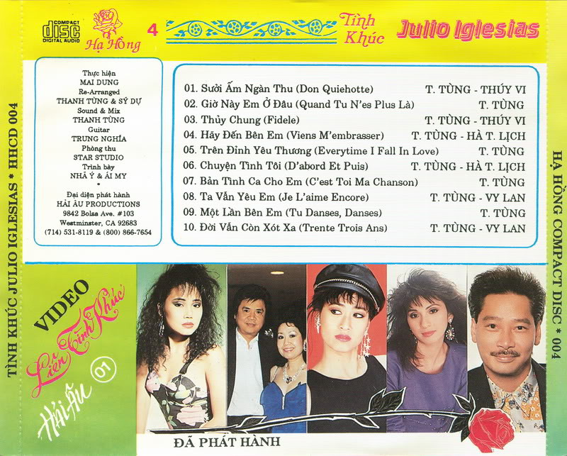 Hạ Hồng CD004 - Tình Khúc Julio Iglesias