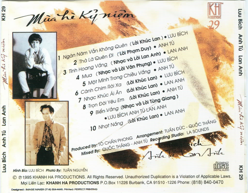 Khánh Hà CD29 - Lưu Bích, Anh Tú, Lan Anh - Mùa Hè Kỷ Niệm