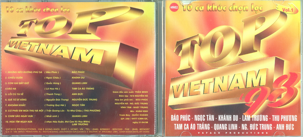 Vafaco CD - 10 Ca Khúc Chọn Lọc Vol 1 - Top Vietnam '98