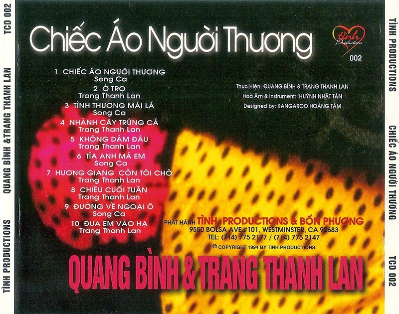 Tình CD002 - Quang Bình, Trang Thanh Lan - Chiếc Áo Người Thương
